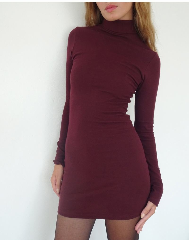 Women's Motel Rocks Yrion Turtle Neck Bodycon Mini Dress Red | IPK917BH